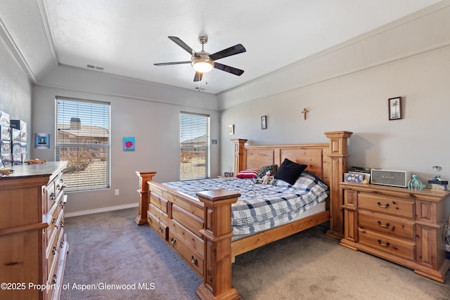 1326 Fairway Dr, Fruita, CO 81521 - bedroom featuring light colored carpet, visible vents, baseboards, and multiple windows
