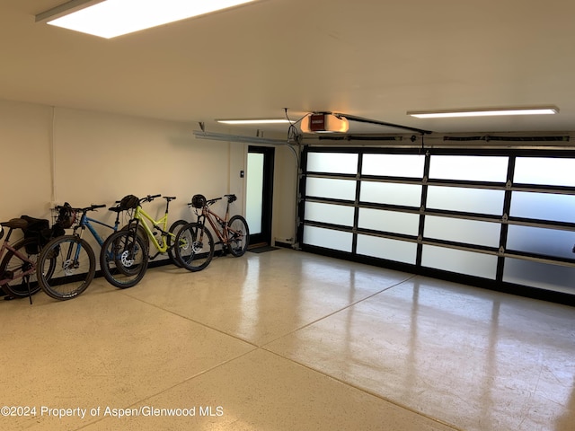garage featuring a garage door opener
