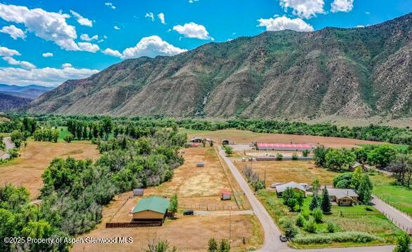 mountain view with a rural view