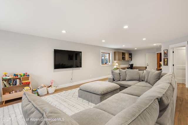13 Laird Ln, Glenwood Springs, CO 81601 - living room featuring wood finished floors, recessed lighting, and baseboards