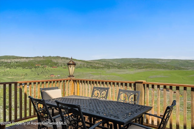 200 Forest Dr, Carbondale, CO 81623 - wooden terrace with outdoor dining space