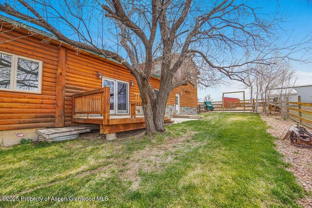 1020 Thompson Way, Craig, CO 81625 - view of yard featuring fence and a wooden deck