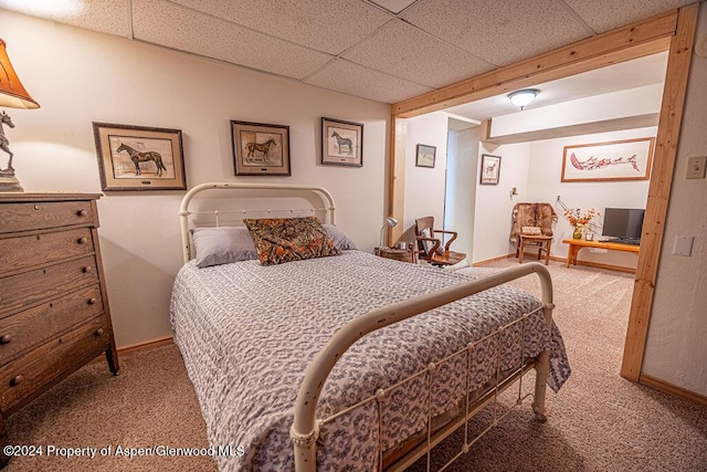 1020 Thompson Way, Craig, CO 81625 - carpeted bedroom with baseboards and a paneled ceiling