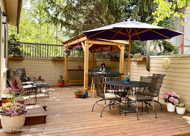 191 Navajo, Carbondale, CO 81623 - wooden terrace featuring outdoor dining space