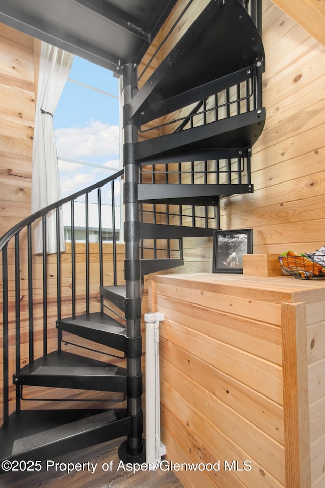 329 River Frontage Rd # 65, Silt, CO 81652 - stairs featuring wood walls