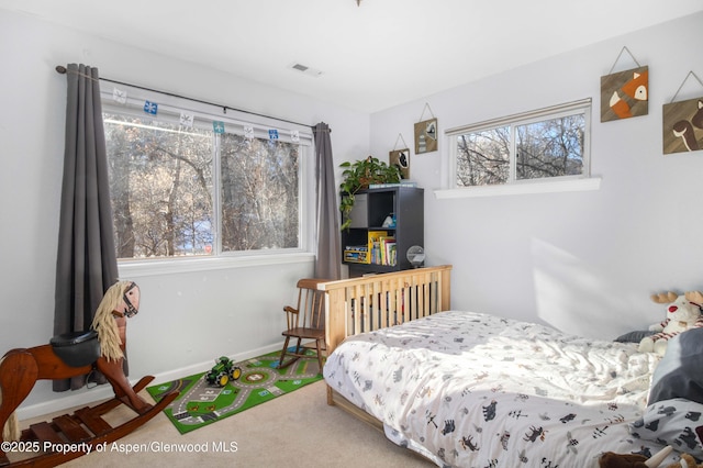 view of carpeted bedroom