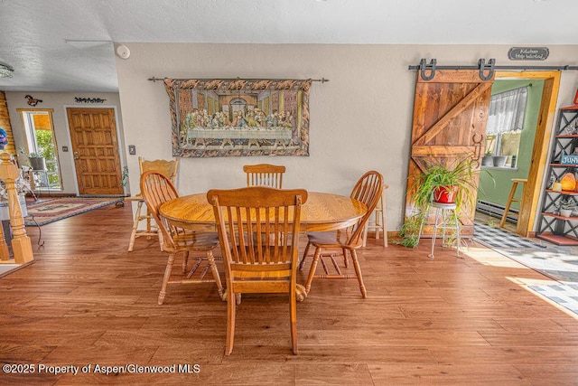550 County Road 22, Craig, CO 81625 - dining space featuring hardwood / wood-style flooring, plenty of natural light, and a textured ceiling