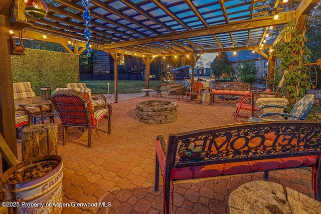 550 County Road 22, Craig, CO 81625 - view of patio / terrace featuring a fire pit and a pergola