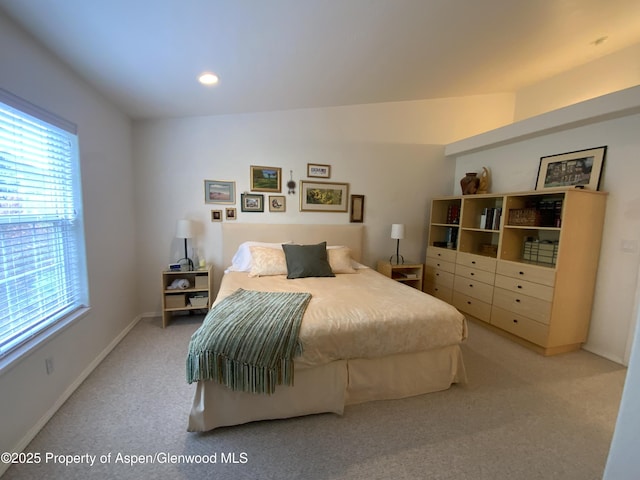 758 Pine Ct, New Castle, CO 81647 - bedroom with light colored carpet, baseboards, and recessed lighting