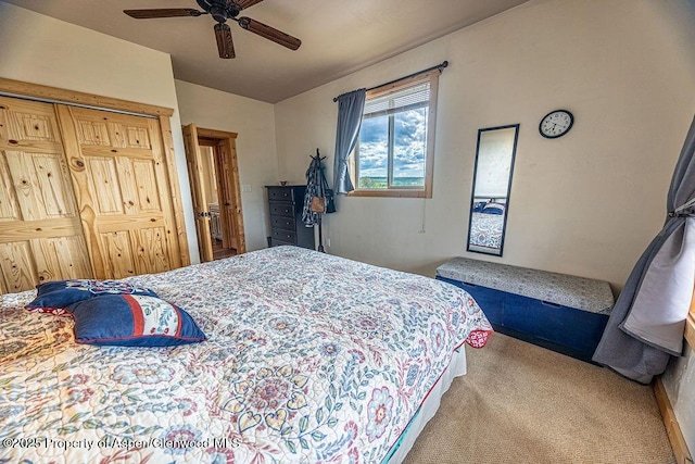 1349 Eagle Loop, Craig, CO 81625 - bedroom with carpet flooring, a ceiling fan, and a closet