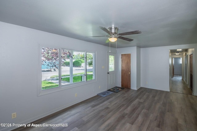 750 Breeze St, Craig, CO 81625 - foyer entrance featuring wood finished floors and ceiling fan