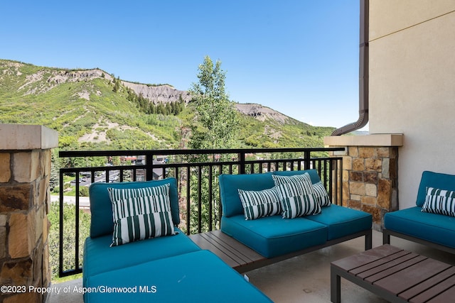 balcony with a mountain view