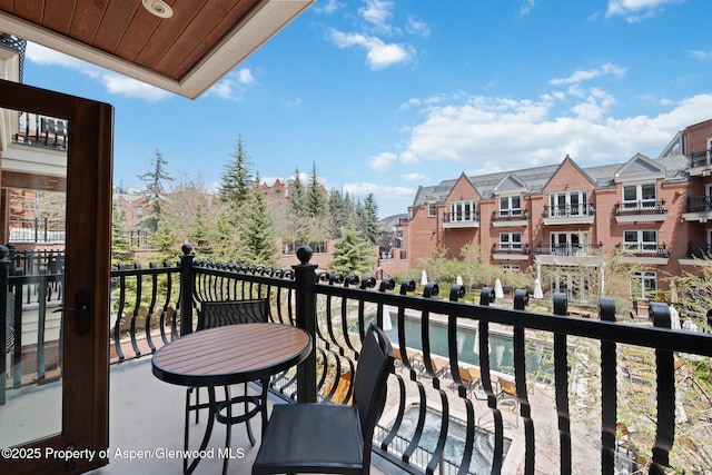 balcony with a residential view