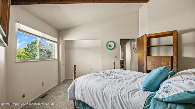 541 20 1/2 Rd, Grand Junction, CO 81507 - bedroom featuring light colored carpet, vaulted ceiling, and a textured ceiling