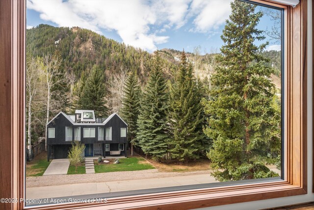 926 Waters Ave # 203, Aspen, CO 81611 - view of mountain backdrop featuring a heavily wooded area