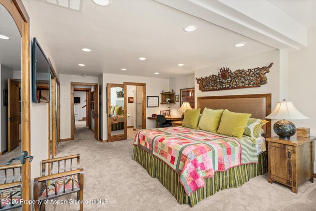 926 Waters Ave # 203, Aspen, CO 81611 - bedroom with light colored carpet and recessed lighting