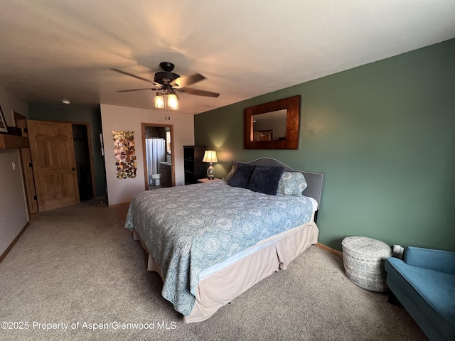 352 Lake View Rd, Hayden, CO 81639 - carpeted bedroom featuring ceiling fan and baseboards