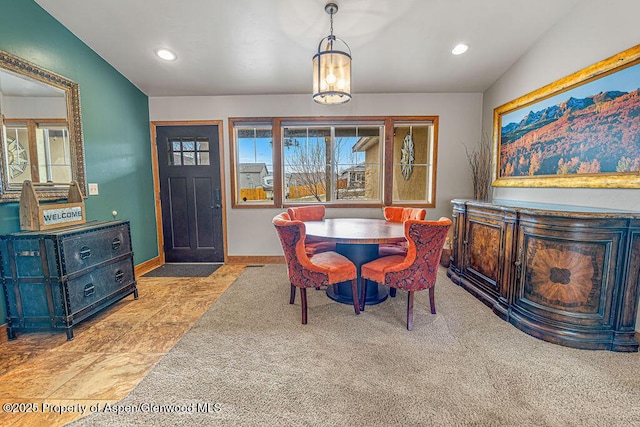 352 Lake View Rd, Hayden, CO 81639 - dining room with baseboards and recessed lighting