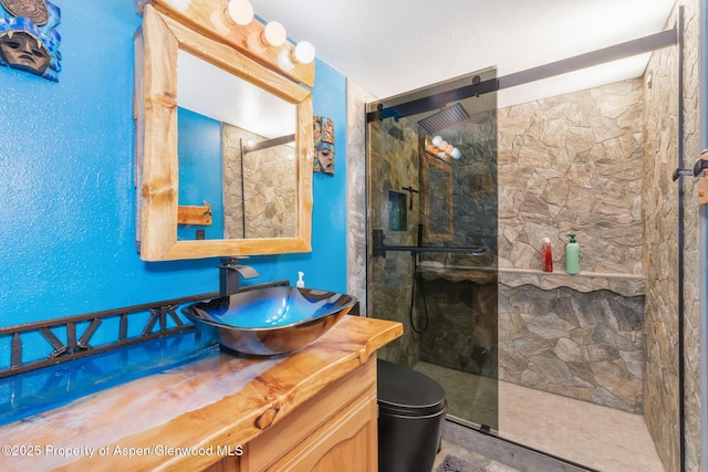 565 Sandrock Dr, Craig, CO 81625 - full bathroom featuring vanity, a walk in shower, and toilet