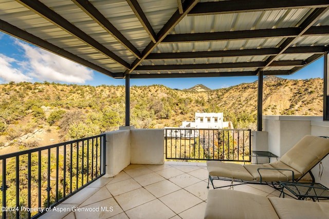 balcony with a mountain view