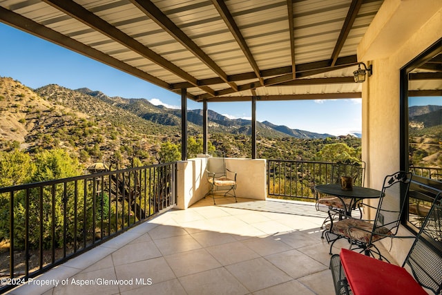 balcony with a mountain view