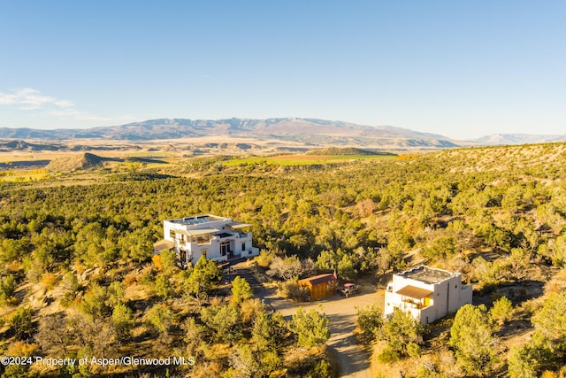 aerial view with a mountain view