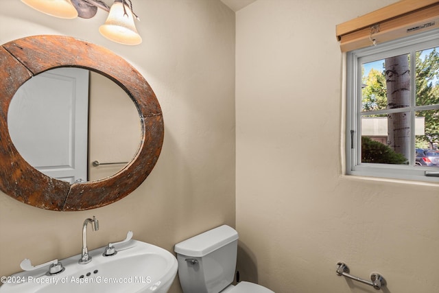 bathroom with sink and toilet