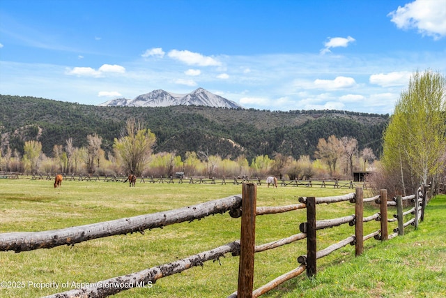 property view of mountains featuring a rural view