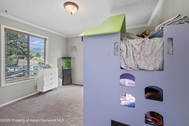 1617 W 7th St, Rifle, CO 81650 - carpeted bedroom with a textured ceiling and ornamental molding