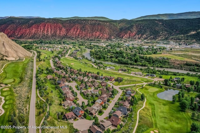 64 White Peaks Ln, Glenwood Springs, CO 81601 - aerial overview of property's location featuring a water and mountain view, nearby suburban area, and a golf club