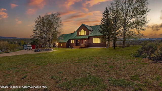 3 Red Wing Ln, Carbondale, CO 81623 - exterior space featuring a porch, metal roof, and a lawn