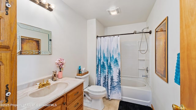 1300 Johnson Way, Craig, CO 81625 - bathroom with tile patterned flooring, vanity, and shower / bath combo with shower curtain