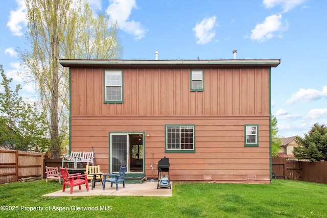 121 Ranch Creek Ln, Carbondale, CO 81623 - rear view of property featuring a patio and board and batten siding