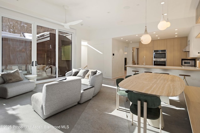 211 W Main St, Aspen, CO 81611 - living room with french doors and recessed lighting