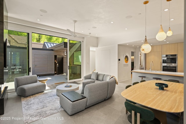 211 W Main St, Aspen, CO 81611 - living area featuring recessed lighting