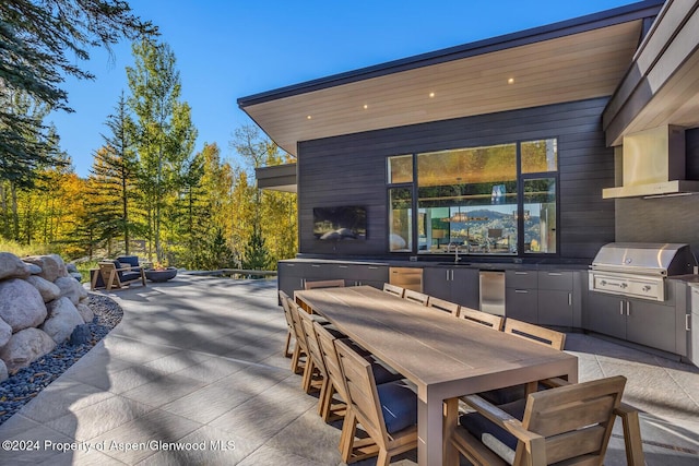 view of patio / terrace featuring area for grilling, grilling area, and sink