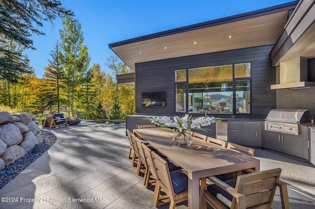 view of patio featuring a grill and area for grilling