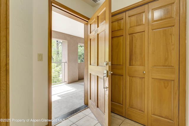 201 14th St Unit 300, Glenwood Springs, CO 81601 - foyer featuring light tile patterned flooring and light carpet