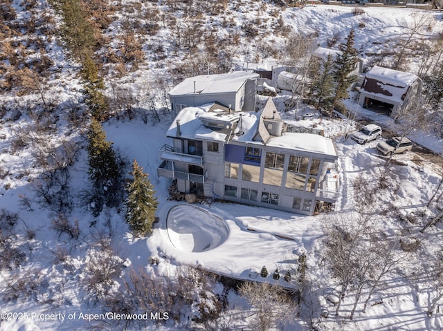 view of snowy aerial view