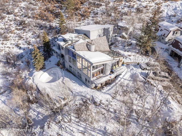 view of snowy aerial view