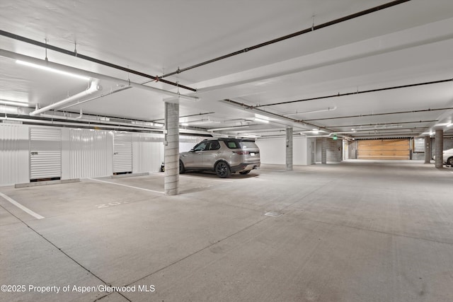 view of parking garage