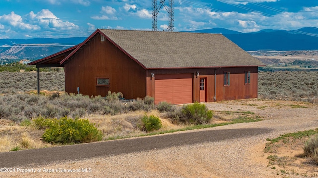 exterior space with a mountain view