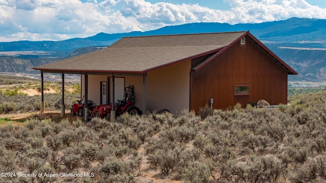 exterior space with a mountain view