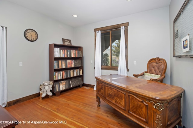 office featuring light hardwood / wood-style floors