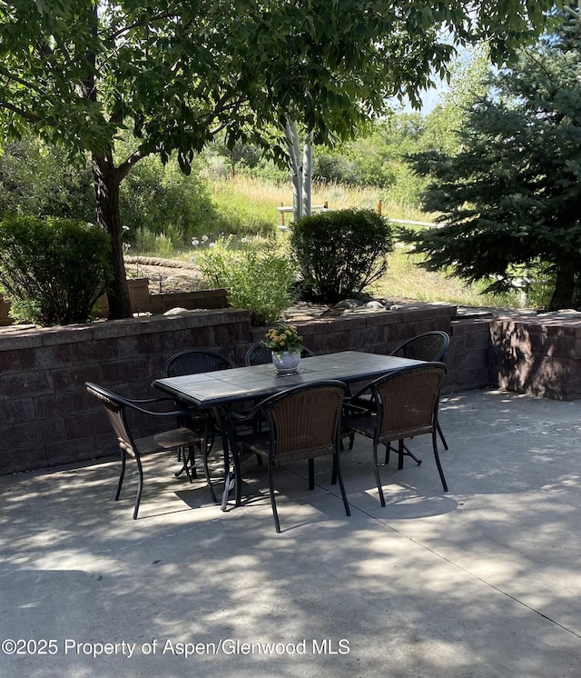 view of patio with outdoor dining space