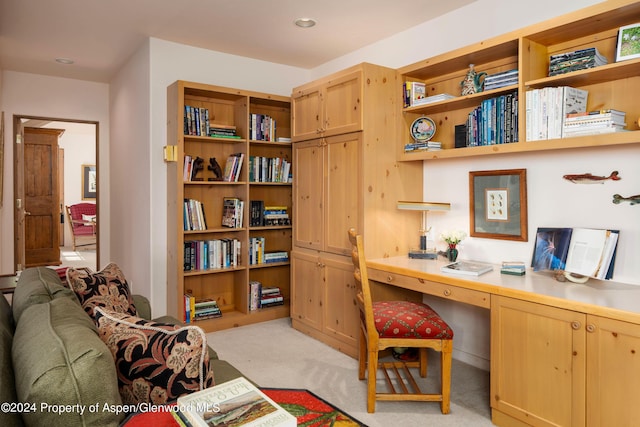 view of carpeted office space