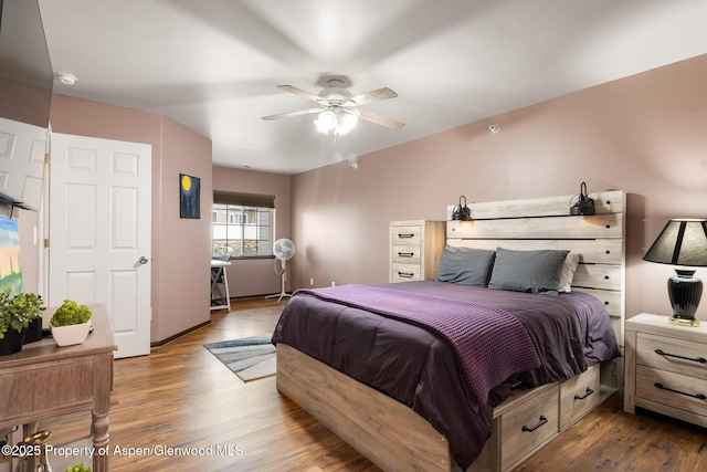 18 Angelica Cir, Parachute, CO 81635 - bedroom with wood finished floors and ceiling fan
