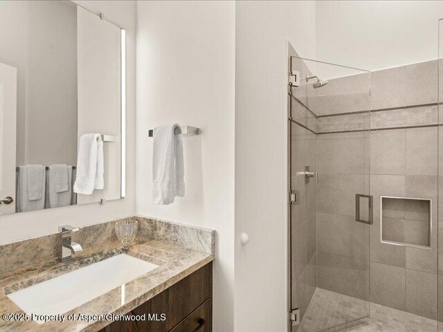 587 Hillcrest Dr, Basalt, CO 81621 - bathroom with a shower stall and vanity