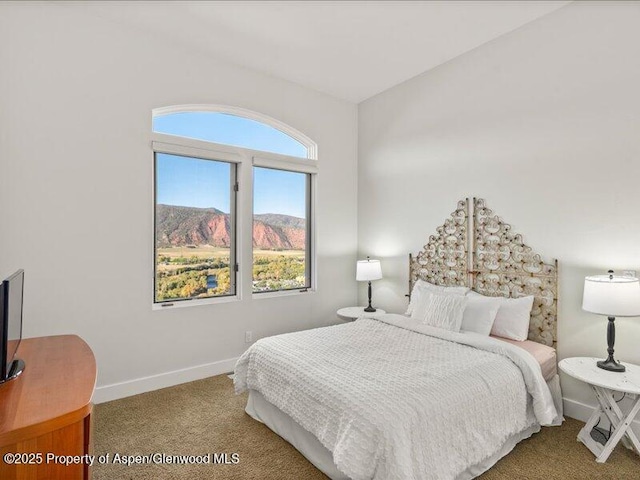 587 Hillcrest Dr, Basalt, CO 81621 - bedroom with baseboards, carpet floors, and a mountain view