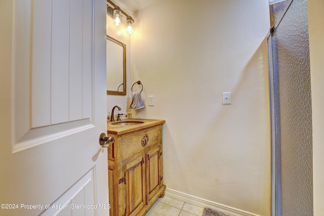 bathroom featuring vanity and tile patterned floors